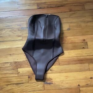 Skims scuba rubberized strapless one piece